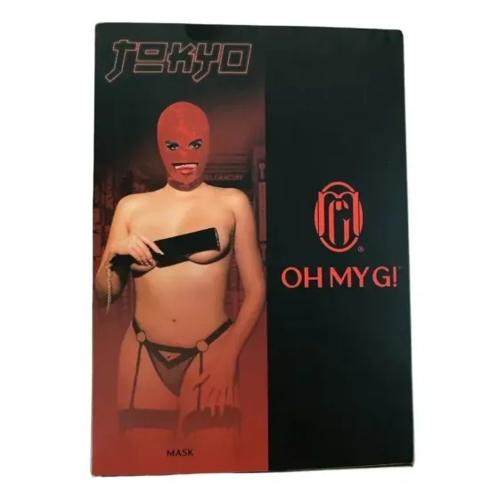 Латексная маска на голову Oh My G Lingerie с вырезами для глаз и рта, красная, OS Sex Aura Киев
