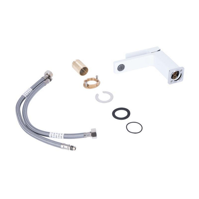 Змішувач для раковини Qtap Gemini QTGEM270CRW45675 (k35), одноважільний, низький, Chrome/White Харків - фото 4