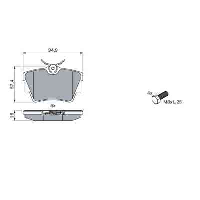 Гальмівні колодки Bosch 0 986 494 040 Вінниця