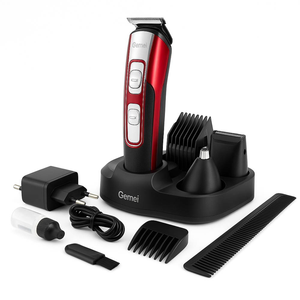 Окантовочная машинка для стрижки аккумуляторная GEMEI, Машинка для стрижки волос с различными насадками RN-61 Львов - изображение 15