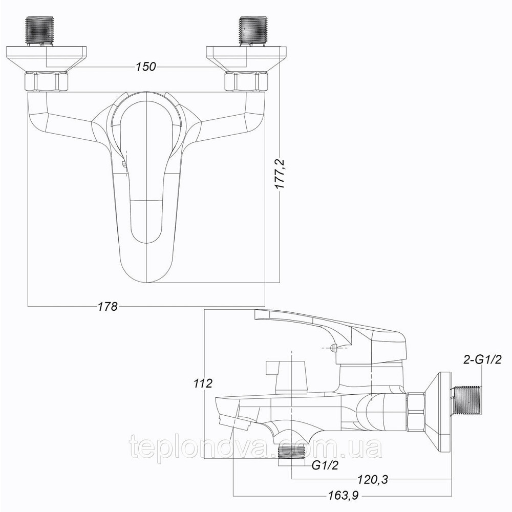 Змішувач для ванни Globus Lux Solly GLSO-0102NE Чернівці - фото 8