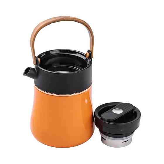 Термос-чайник с датчиком температуры 700 мл, оранжевый Киев