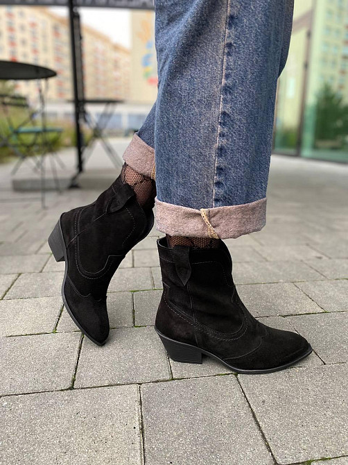 KATI SHOES Черевики жіночі KATI SHOES 407 чорні (весна-осінь, замша натуральна) (6063) Коломия - фото 5