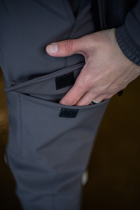 Чоловіча ніжні Брюки карго Softshell штани на флісі з кишенями софтшел "Intruder" серые L Одеса - фото 8