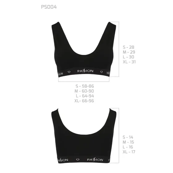 Спортивний топ з широкою гумкою Passion PS004 TOP L, black Львів