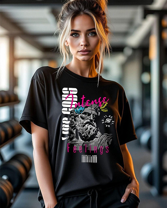 Футболка жіноча з принтом  44 Чорний 2634325296 Дніпро - фото 1