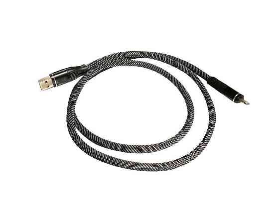 Кабель Lightning нейлоновый USB 6A 1м серый ТМ KMT Киев