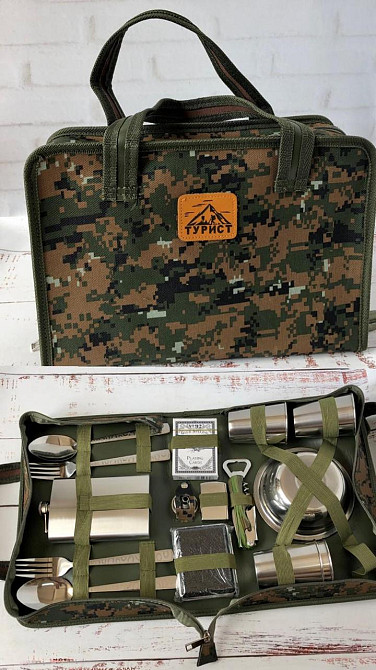 Туристический набор FB-A 16 в 1 (фляги, миски, ложки, вилки, кружки) в сумке Винница - изображение 5