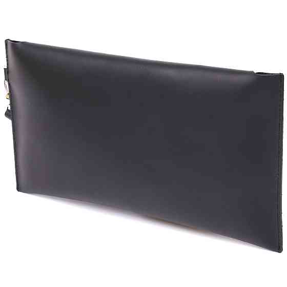 Шкіряна матова тревел-косметичка унісекс Чорний (SHVIGEL) Київ