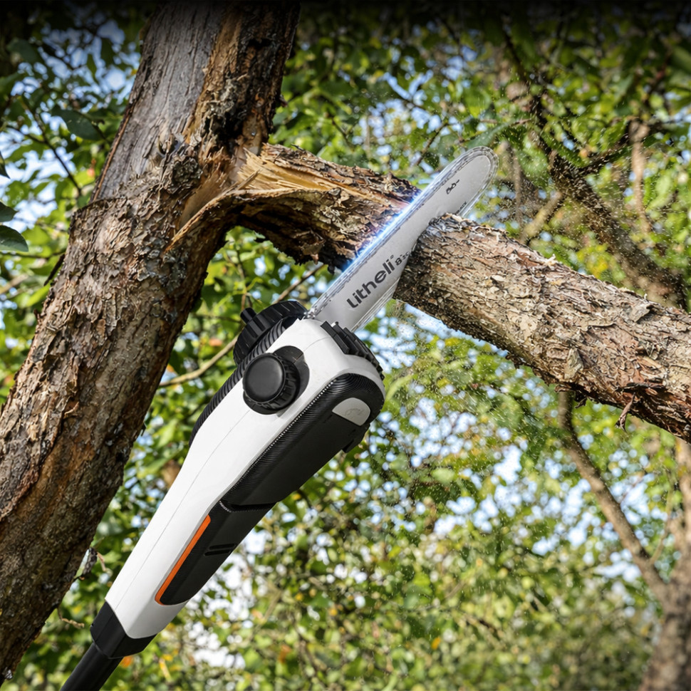 Висоторіз-кущоріз Litheli телескопічний, 3400 мм, живлення від павербанку (УМБ Litheli Power Bank 20000 mAh, 45 W, 2,5 А в комплекті) Київ - фото 3