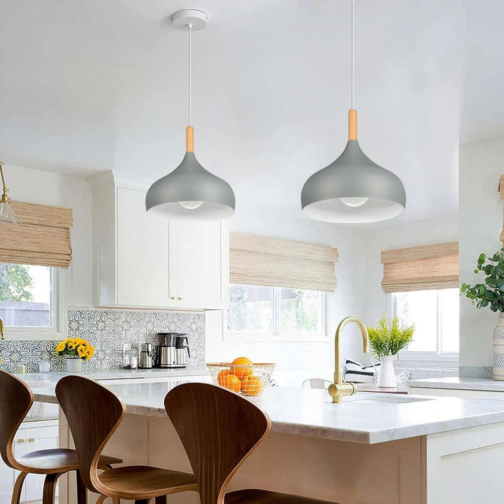 Підвісні світильники iDEGU 2 шт, лампа E27 для кухні, кафе, бару, ретро лофт світильник, метал дерево Київ - фото 1