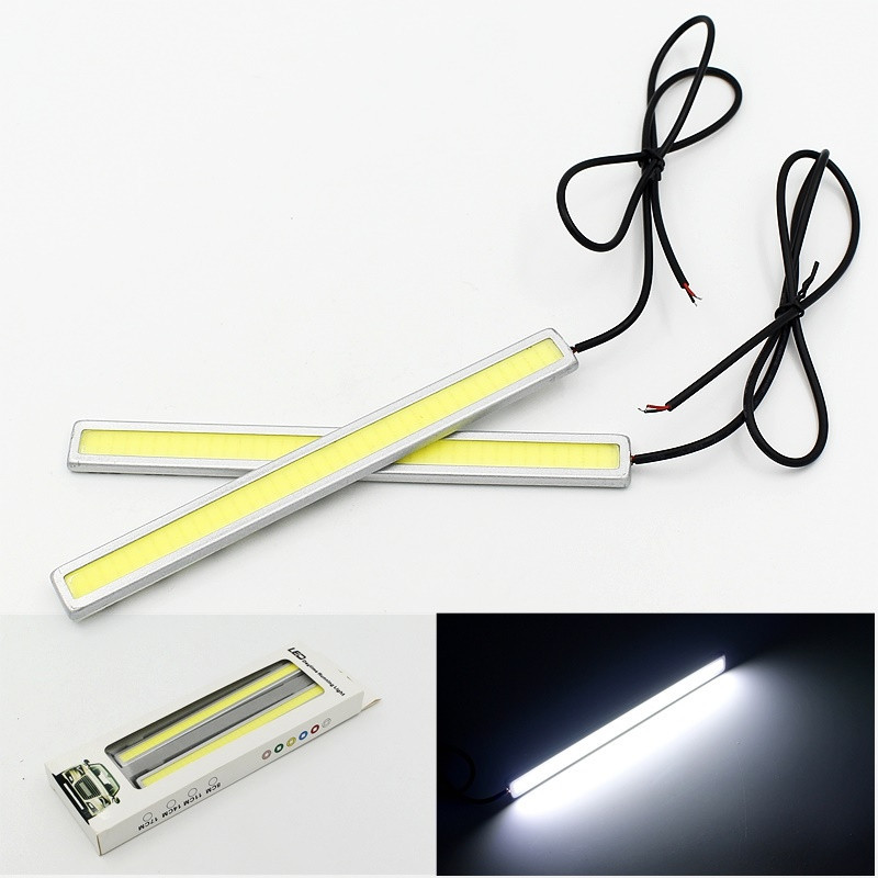 Ходові вогні DRL-COB-14CM суцільне світло WHITE сріблястий корпус Харків - фото 1