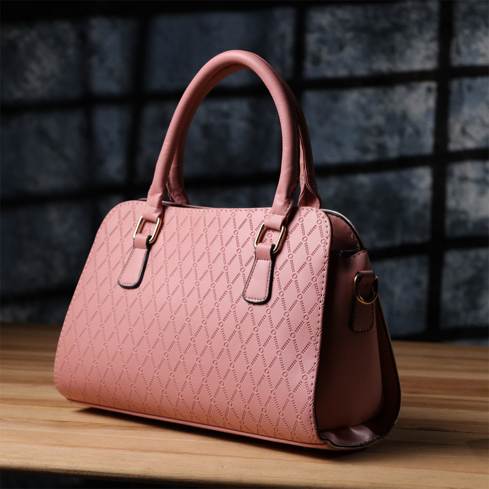 Стильна жіноча сумка на літо з якісної екошкіри Vintage sale_15130 Рожевий Київ - фото 7