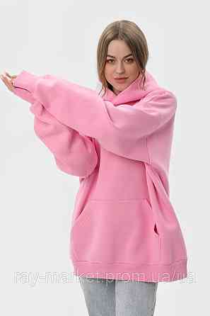 Худі оверсайз жіноче утеплене RAY OVERSIZE рожеве (U0404W-Pink) 2XL/3XL Київ