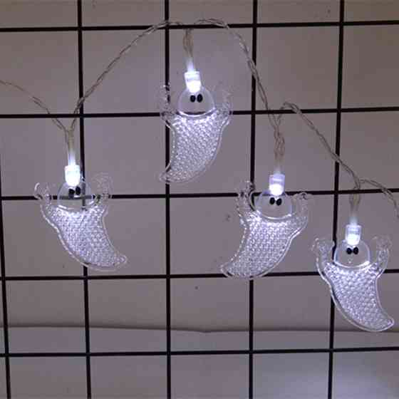 Гирлянда на Хэллоуин Привидения 150 см 10 led 5 на 3 см прозрачный Киев