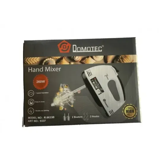 Міксер 7 швидкостей 260 Вт 2 вінчики; 2 гаки для тіста DOMOTEC R6633B Одеса