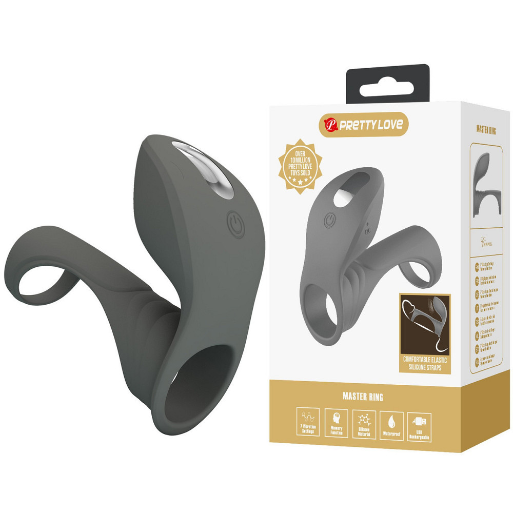Ерекційне кільце з вібрацією PRETTY LOVE Master ring, 7 vibration functions, Memory function Sex Aura Київ - фото 1
