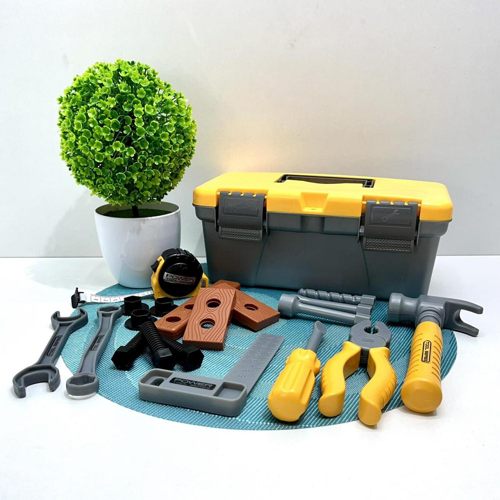 Набір інструментів молоток викрутка плоскогубці ключі гайки гайки в валізі Жовто-сірий (T010) Чернігів - фото 4