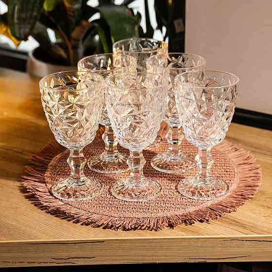 Набір келихів для вина 6 штук 340 мл винні келихи на ніжці скляні фужери для вина подарункові HP-19-165 Київ