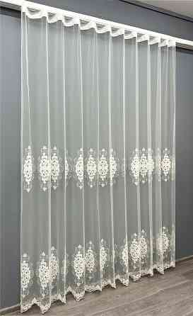 Тюль VR-Textil 1843т Фатин з вишивкою Молочний 300х250 см (42-0929) Київ