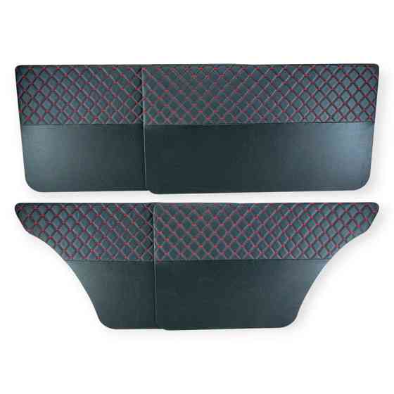 Карта дверей 2101-2107 ромбік чорна, червона нитка Мукачево