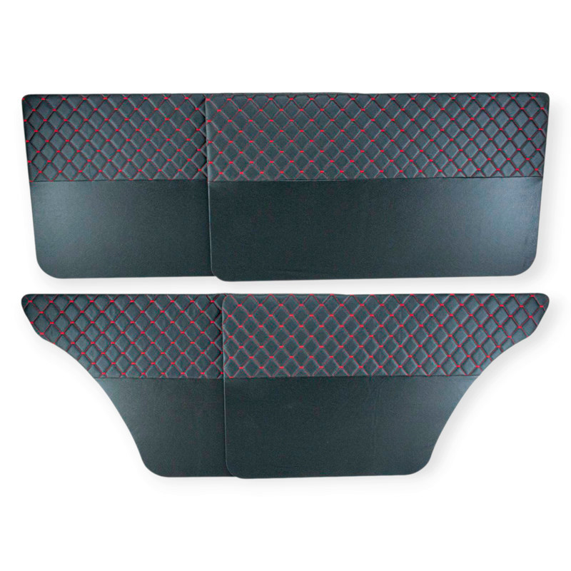 Карта дверей 2101-2107 ромбік чорна, червона нитка Мукачево - фото 1