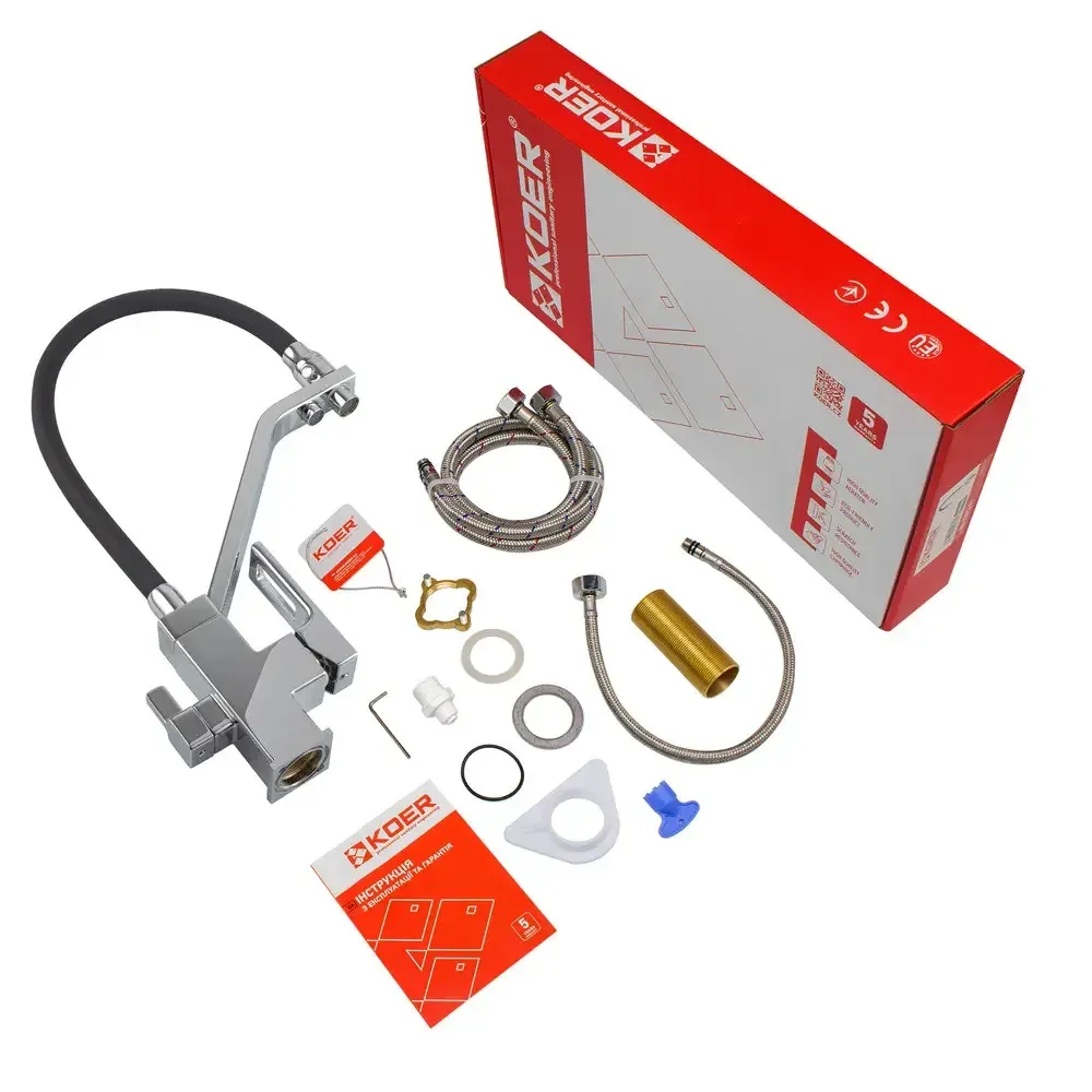 Змішувач для кухні Koer KB-72009-01 з виходом для питної води латунь/хром (KR5006) Чернівці - фото 10