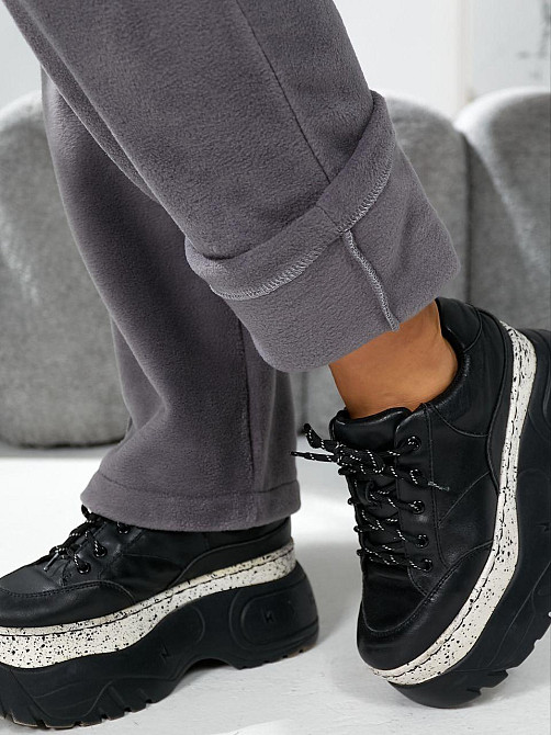 Жіночий теплий костюм-двійка: кофта та штани батал двосторонній фліс Полар Графіт, 50/52 Одеса - фото 8