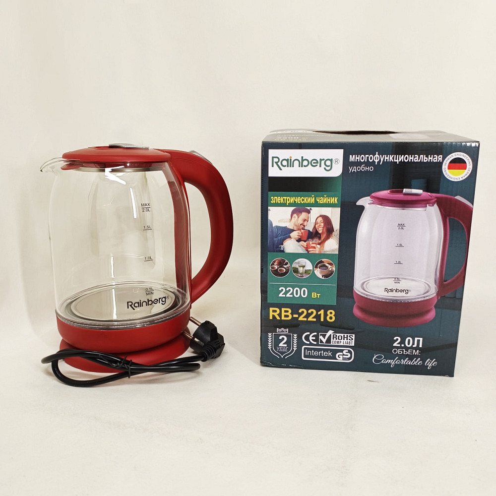 Мощный электрочайник электрический Rainberg RB-2218 3200 Вт 2л, Мощный электрический чайник для дома SZ-75 Львов - изображение 7