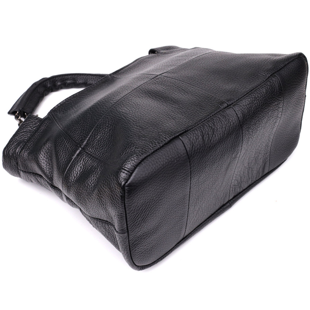 Повседневная сумка из натуральной кожи для женщин Vintage 22992 Черный Киев - изображение 5