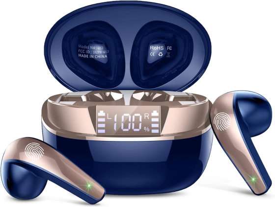 Уцінка: Бездротові вакуумні навушники Q13 з Bluetooth 5.2, стильним LED-дисплеєм, захистом IP7 та глибоким шумопоглинанням для вас Київ