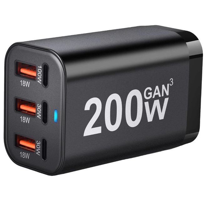 Сетевое зарядное устройство 200W-EU 200W (1xQC3.0 100W/1xQC3.0 30W/3xUSB 18W) Винница - изображение 5