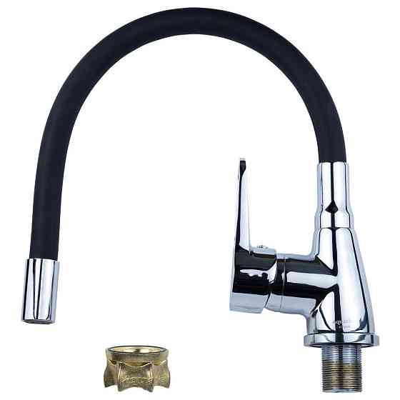 Смеситель HL Ø35 для кухни гусак силиконовый на гайке AQUATICA HL-4B530C (9734120) Киев