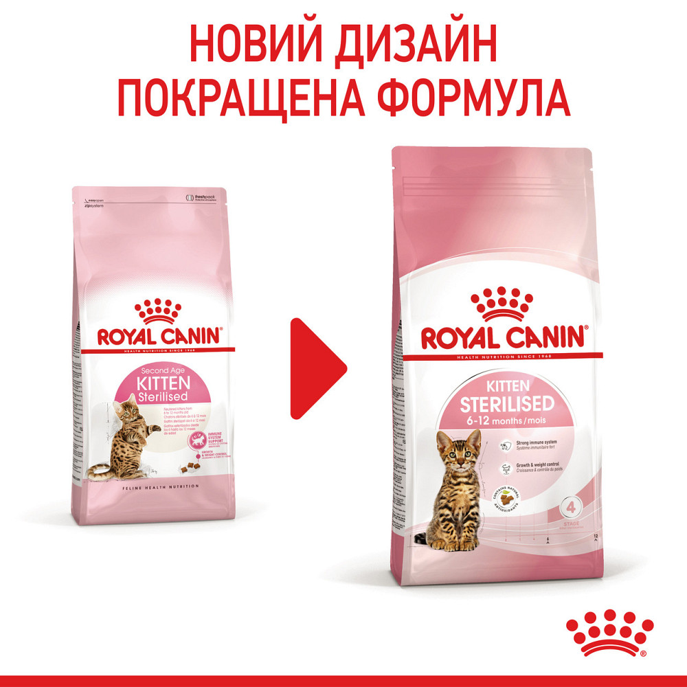Корм для стерилізованих кошенят ROYAL CANIN KITTEN STERILISED 2.0 кг Київ - фото 2