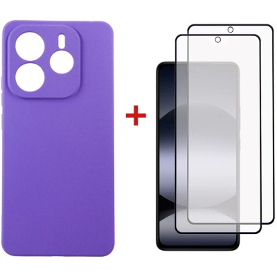 Чохол до мобільного телефона Dengos Kit Xiaomi Redmi Note 14 5G Carbon + 2 pcs glass (Purple) (DG-CTG2P-10) Вінниця - фото 1