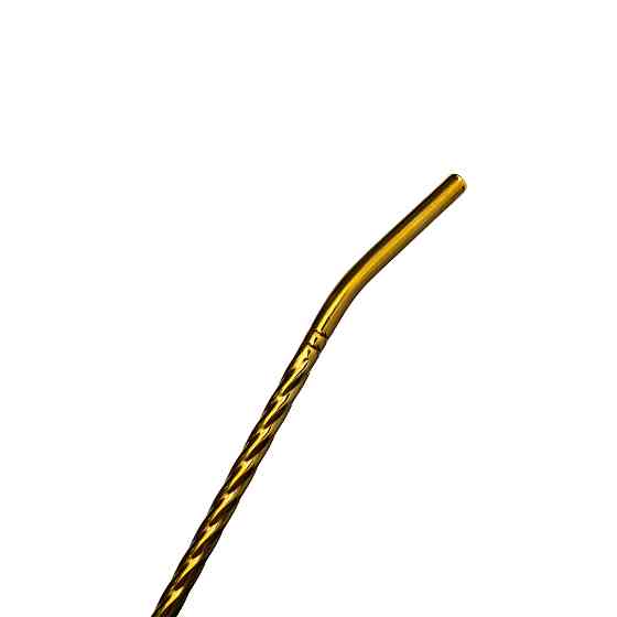 Yiwu Набір багаторазових ложок-трубочок 6 шт для напоїв 19,5 см з щіткою Золотистий HP-20-56 Коломия