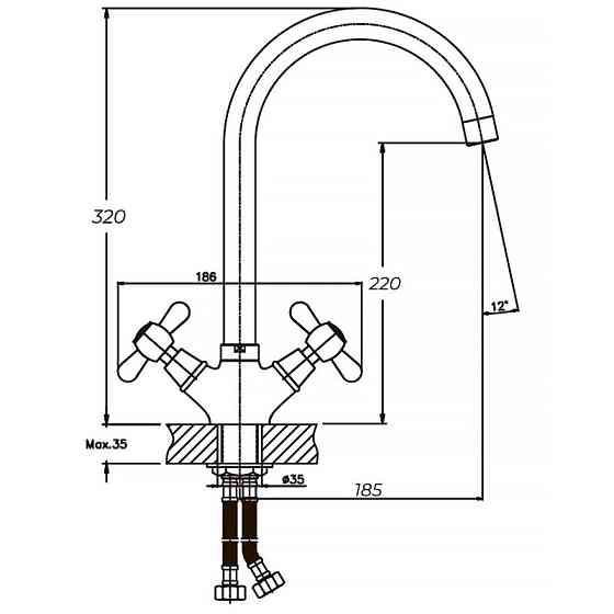 Змішувач для кухні Haiba Dominox 275   ( HB0091 ) 22547 Харків