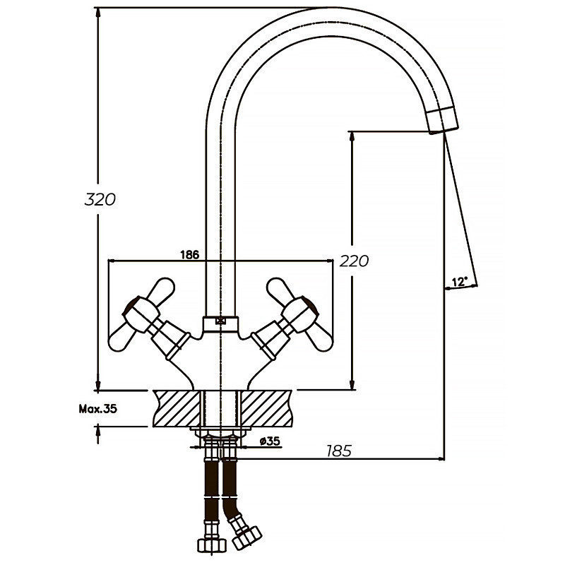 Змішувач для кухні Haiba Dominox 275   ( HB0091 ) 22547 Харків - фото 2