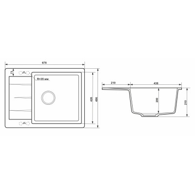 Мийка кухонна GRANADO LINARES grafito (gr0809) Вінниця - фото 7