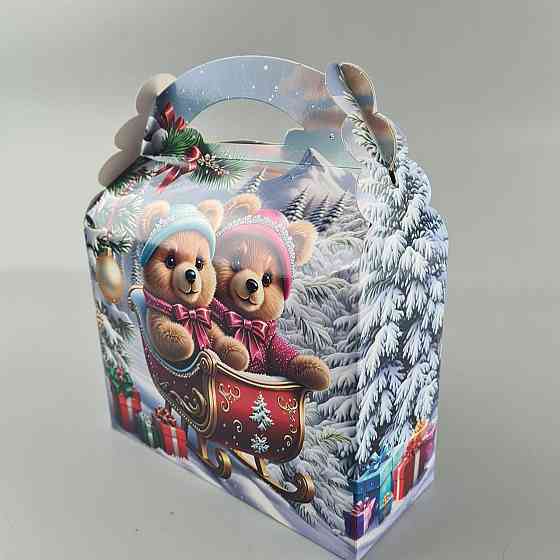 Новогодняя подарочная картонная упаковка для конфет (800грм) №205 