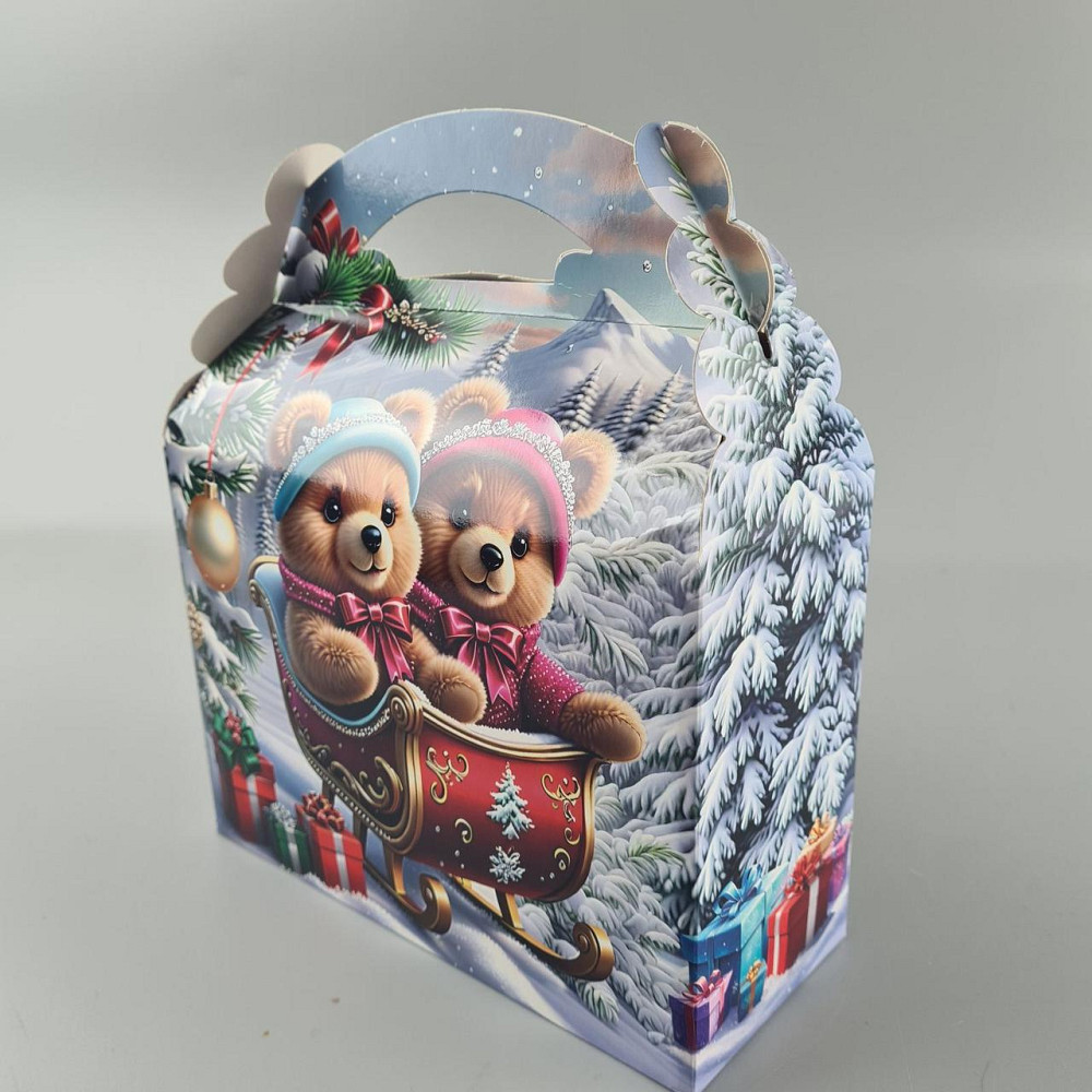 Новогодняя подарочная картонная упаковка для конфет (800грм) №205 