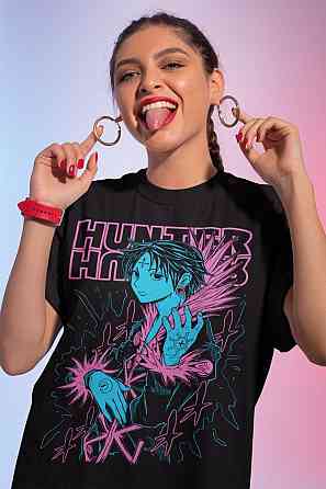 Футболка аниме Охотник × Охотник оверсайз (S/M/L) Черний AnimeJ0117 Днепр