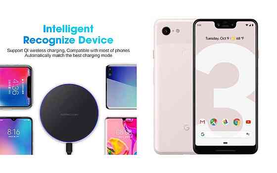 Бездротовий зарядний пристрій Copper до 30W для Google Pixel 4, Pixel 4 XL, USB-C, LED Київ