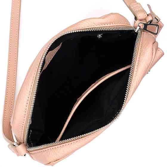 Красива сумка жіноча крос-боді з натуральної шкіри GRANDE PELLE 11694 Пудровий Київ