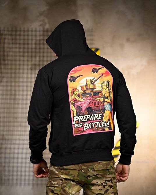 Милитари Худи Prepare for Battle black РП7392 Одесса - изображение 1
