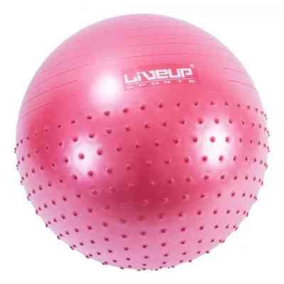 М&apos;яч для фітнесу LiveUp Half Massage Ball LS3569 масажний з насосом червоний 65см/100 (6951376104233) Вінниця