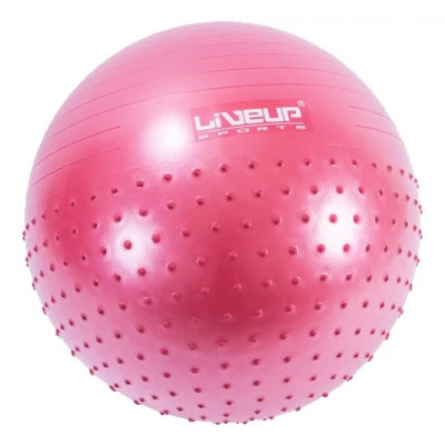 Мяч для фитнеса LiveUp Half Massage Ball LS3569 масажний з насосом червоний 65см/100 (6951376104233) Винница - изображение 1