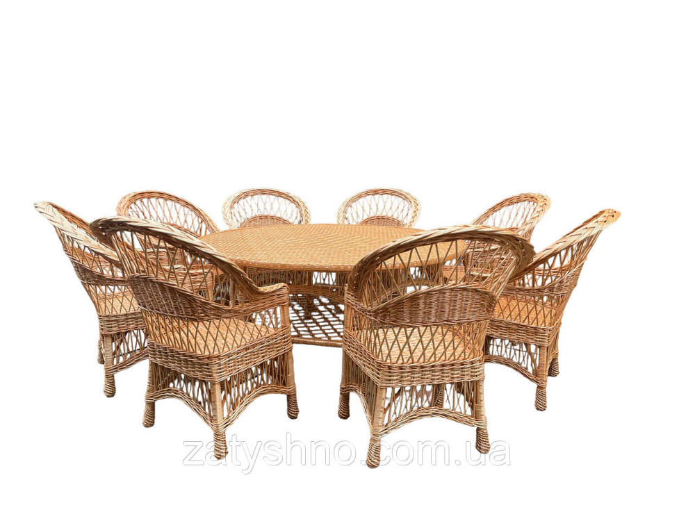 Меблі плетені з великим столом круглим Київ - фото 1