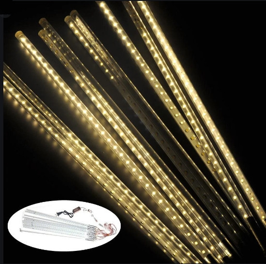 Гірлянда світлодіодні бурульки 8 шт. 50 см (прозорий шнур) Золотий Вінниця - фото 5