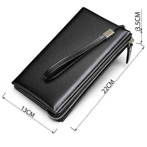 Чоловіча барсетка на зап'ястя зі шкіри 20237 Vintage Чорна Київ